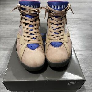 Nike Air Jordan High-Top Sneakers in Tan and pink